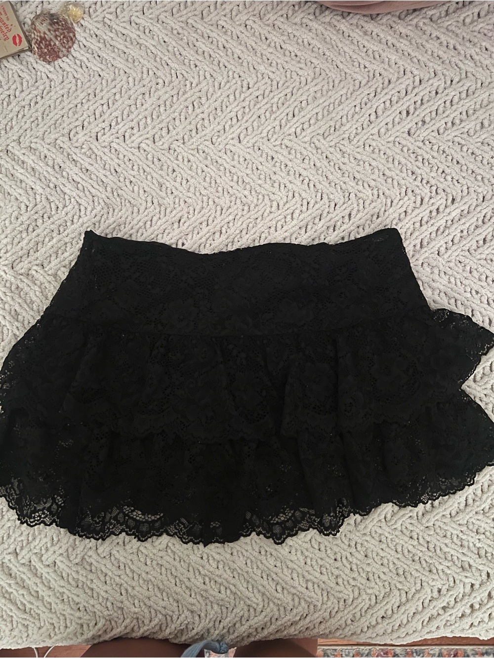 Edikted ruffle black mini skirt